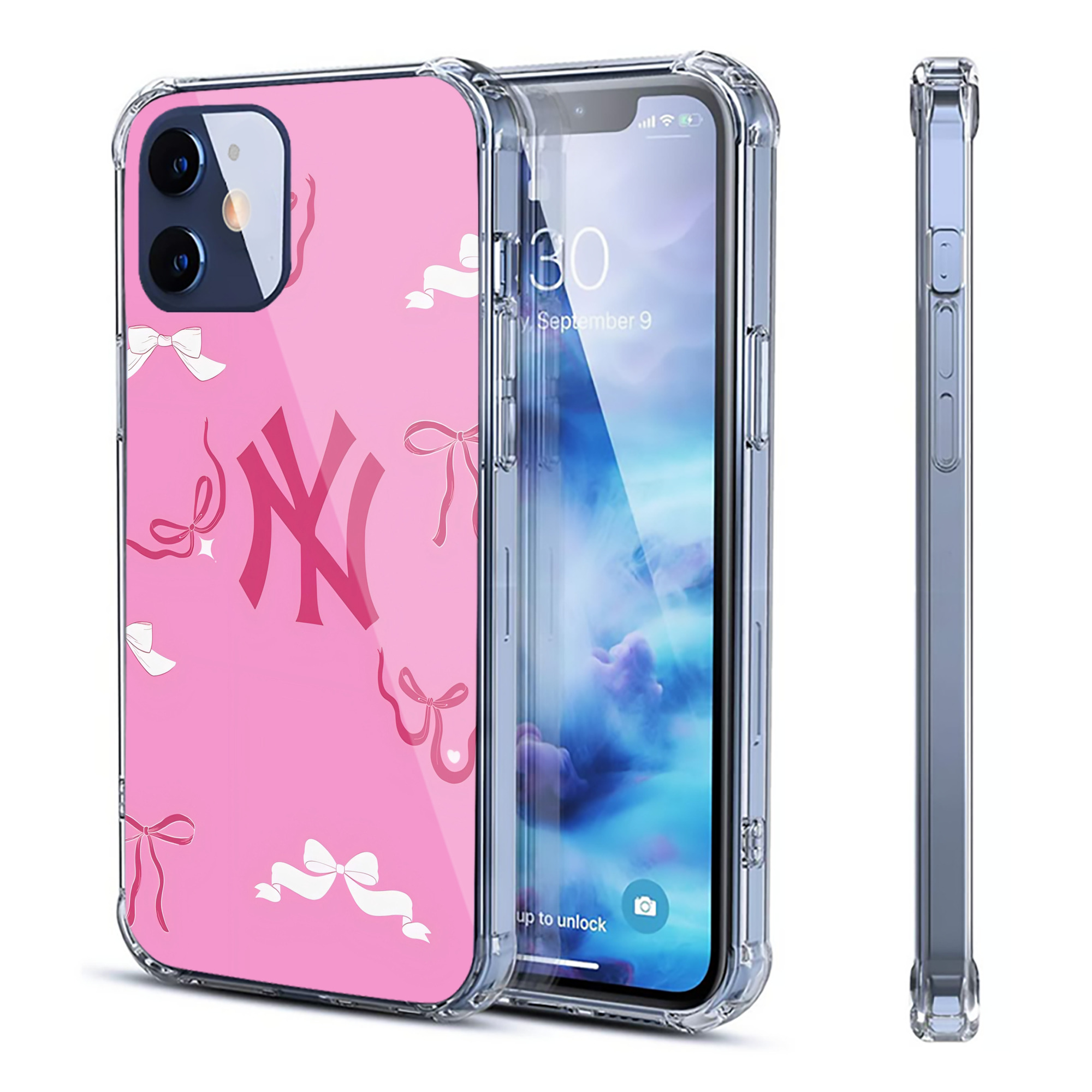 New York Yankees 220 Clear IPhone 12 Case – Soft TPU With UV Print – Enhanced Drop Protection, Precise Fit, Anti-Fingerprint, Customizable Design, Scratch-Resistant, Yellow-Resistant